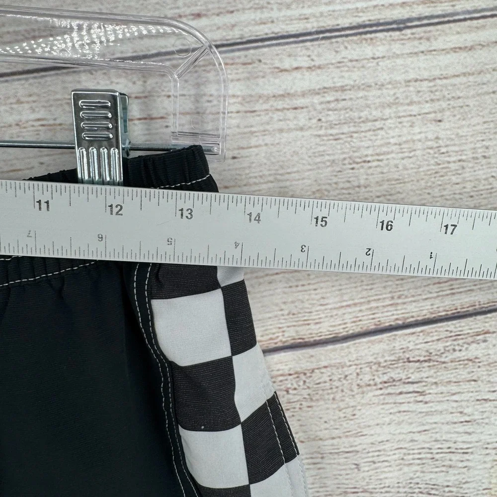 Vintage Y2K Quiksilver Boardshorts Kids Small Black Checkerboard Swim Trunks